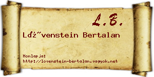 Lövenstein Bertalan névjegykártya